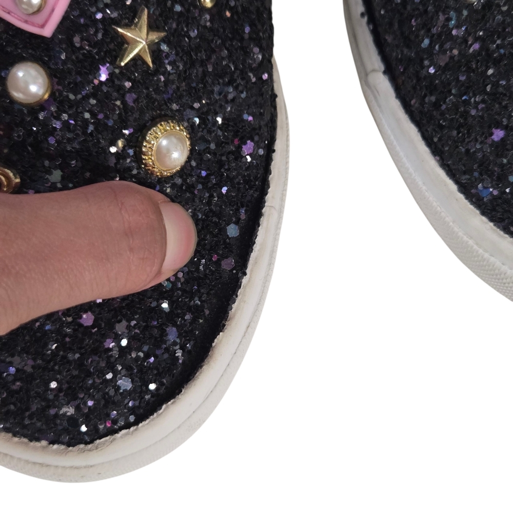 Juicy Couture Paradise Black Glitter Slip On Sneakers - Picture 7 of 9